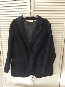 Avenue Jeans, Denim Suit Jacket, Dark Wash, Size 18/20 Plus Size, 2 Button - Picture 1 of 5