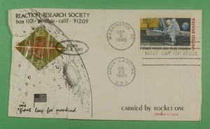DR WHO 1969 SPACE ROCKET MAIL EZ #X128C1A DAMAGED BY CRASH FDC #C76 MOON M51474 - Picture 1 of 2