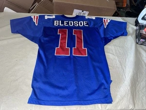 Authentic Wilson Drew Bledsoe 1993 Jersey Mens 44 Blue Clean NFL Rookie Rare Usa - Picture 1 of 14