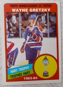 TARJETA WAYNE GRETZKY 1983-84 HART TROPHY 0-PEE-CHEE #374 EDMONTON OILERS NHL - Imagen 1 de 2