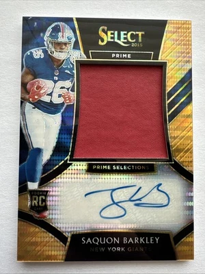 2018 Saquon Barkley 3/23 Auto Rookie Holo Prizm Orange Pulsar Prime Select ¡RPA! Foto 1 de 4