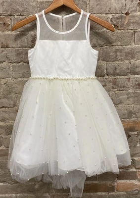 American Princess White Tutu and Beaded Party Formal Dress Youth Girls's Size 8 - Image 1 of 4