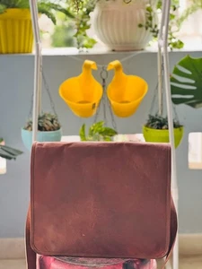 100% Well Processed Bag Goat Mens Vintage Brown Shoulder Best Quality Messenger - Picture 1 of 6