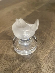 Vintage Signed LALIQUE France Crystal Frosted BIRD Art Glass - Picture 1 of 3