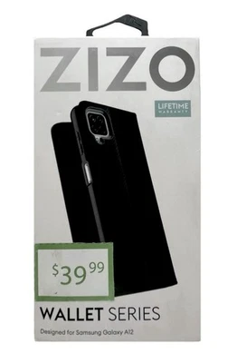 ZIZO Wallet Series Phone Case for Samsung Galaxy A12 Black w/ Card Slot NEW - Image 1 of 4