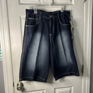 Y2K Southpole Men's Blue Denim Jean Shorts Size 36 Loose Fit Skater NWT - Picture 1 of 7