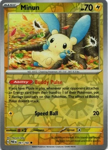 SV04: Paradox Rift #061/182 Minun Reverse Holo - Picture 1 of 2