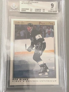 1990 O-PEE-CHEE PREMIER #6 ROB BLAKE RC KINGS HOF BECKETT 9---9.5, 9.5, 9.5, 8.5 - Picture 1 of 2