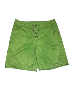 Nautica Competition Swim Board Shorts Size 36 Green Lined Back Pocket Drawstring - Image 1 of 4