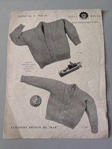 Cardigan bambino vintage Golly Wools modello maglia volantino 16 (KPF) - Foto 1 di 4