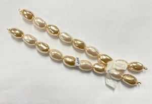 2 DE COLECCIÓN JAPÓN CULTURA Y ORO PERLA ACRÍLICO OVALADO CUENTAS 7" SECCIONES 4263 - Imagen 1 de 3