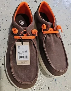 Ariat Men's Hilo Stretch Sz 8.5 Brown/ Orange Aztec Slip On Shoes 10050941 - Picture 1 of 6