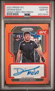 2022 Panini Prizm UFC Signatures Red Prizm /99 Demian Maia #SG-DMA Auto PSA 10 - Picture 1 of 2