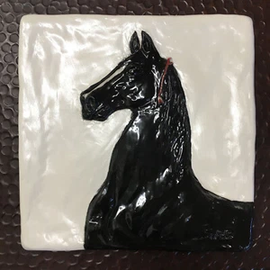 Saddlebred Trotting 5-Gaited Show horse Handmade Ceramic tile Sondra Alexander - Picture 1 of 4
