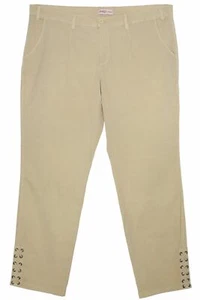 Sheego Casual Chino Pantaloni Estivi di Stoffa Dritto Fit Donna Beige Taglia 52 - Picture 1 of 4
