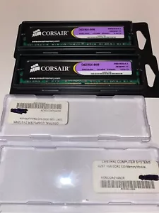 Corsair XMS2-6400 1GB 2x 1GB Memory CM2X1024-6400 DDR2 0629061-11 5.5.5.12 - Picture 1 of 6