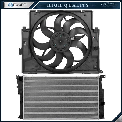 Electric Engine Radiator Cooling Fan Kit For 14-16 BMW 2014 2015 2016 BMW 320i - Image 1 of 4