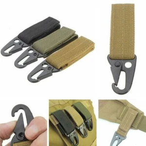 Outdoor Nylon Key Hook Webbing Molle Buckle Hanging Carabiner Useful Belt - Picture 1 of 13