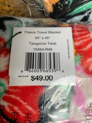 Vera Bradley Travel Blanket Tangerine Twist Convertible Pillow 45" x 60" NWT - Image 1 of 2