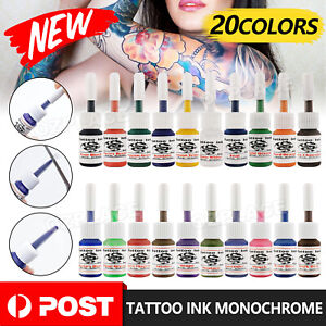 20 Colors/set Professional Tattoo Ink Monochrome Natural Pure Plant Pigment Kit