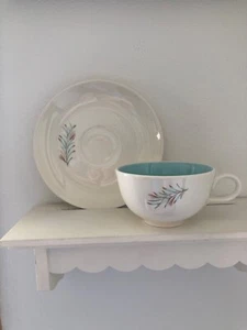 Vintage MCM 1950 Fortune:  Homer Laughlin (H.L.C.) USA tea cup and saucer - Picture 1 of 7