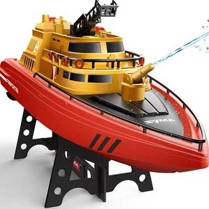 Remote Control Boat, Big RC Boat Firefighter for Kids 8-12 with 40 Mins Run Time - Picture 1 of 9