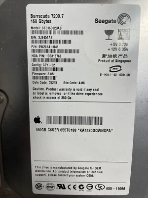 ST3160023AS SEAGATE 160GB 7200RPM 3.05 AMK 3.5” SATA Hard Drive HDD TESTED+ - Image 1 of 2