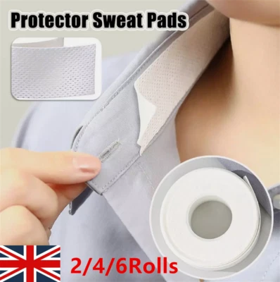 2-6 Rolls Neck Collar Sweat Pad Shirt Collar Protector Invisible Protection UK - Image 1 of 4