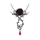 Alchemy Gothic Carpathian Rose Pewter Pendant Necklace - Ladies Jewellery