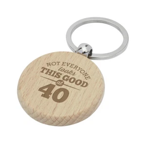 40 Cumpleaños Regalo Llavero Grabado Madera Llavero Regalo Regalo para Años 40 - Imagen 1 de 1