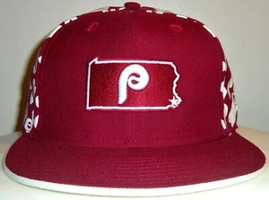 DE COLECCIÓN 00 FILADELPHIA PHILLIES MLB NUEVA ERA LOGOTIPO DE ESTADO GORRA AJUSTADA LANA 7 1/8 - Imagen 1 de 4