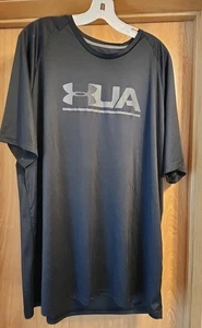Under Armour Shirt Men's 3XL Short Sleeve Black Heatgear UA Logo Crew Neck  - Picture 1 of 7
