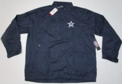 Nueva CHAQUETA DE FÚTBOL AMERICANO DALLAS COWBOYS NFL 1/2 Cremallera Antigua Discover para hombre xl nueva con etiquetas $100 Foto 1 de 4