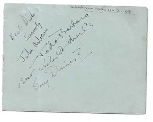 Julie Andrews + Familia + Otros. Página álbum autógrafo firmado 1948 - Imagen 1 de 2