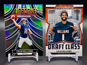 2024 Rookies & Stars Caleb Williams Airborne Silver Prizm RC + Draft Class RC - Bild 1 von 2