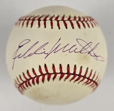 EDDIE MATHEWS Signed ONL Baseball HOF Braves PSA/DNA Cert - Image 1 of 2