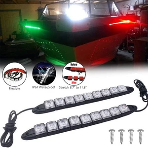 Tira de luces de arco de navegación 2 piezas 9 LED para barco marino yate pontón rojo verde 12 V - Imagen 1 de 12
