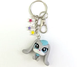 Littlest Pet Shop Schlüsselanhänger LPS Fluttery McTeal blau Hase Kaninchen Sterne Handarbeit - Bild 1 von 3