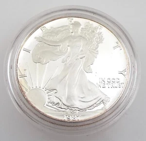1987 - S American Silver Eagle - PP One Dollar US Münze ~#6663 - Bild 1 von 5
