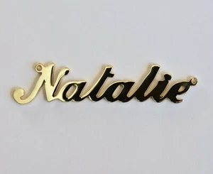 SOLID GOLD NAMEPLATE NATALIE GENUINE 9K 375 GOLD GIFT BOXED NEW - Bild 1 von 6