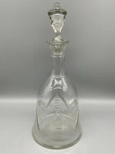 KARAFFE FLASCHE AUS GLAS LIKÖRKARAFFE SCHLEIFDEKOR MUNDGEBLASEN 33cm HOCH - Bild 1 von 8
