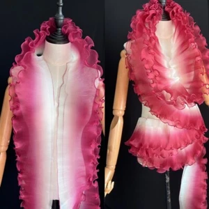 1/3/5 Yards Farbverlauf Organza Rüschenstoff Plissee Spitzenborte Tüllkante Nähen Chic - Bild 1 von 32