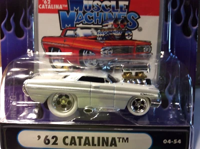  Muscle Machines White Tires 1962 Pontiac Catalina 1/64 62 Catalina 1 OF 1496  - - Image 1 of 3