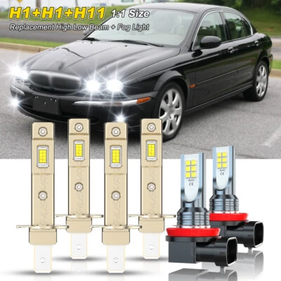 LED Headlight + Fog Bulb For 2004-2008 Jaguar X-Type Sport Sedan 4Door 3.0L V6 - Image 1 of 4