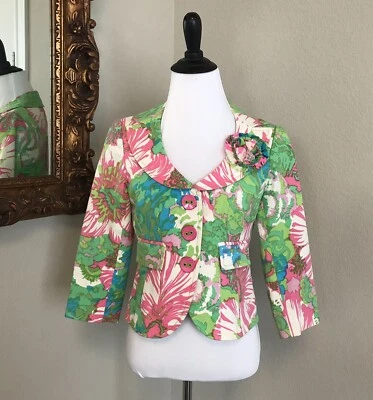 Blazer Chaqueta Nanette Lepore Floral Ajustado XS - Talla 2 Foto 1 de 4