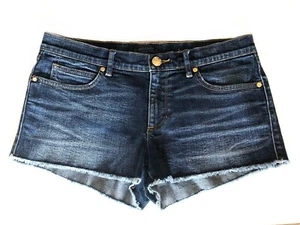 Vintage Juicy Couture Sz 28 Blue Denim Jean Shorts Raw Hem ~ Mint condition - Picture 1 of 9
