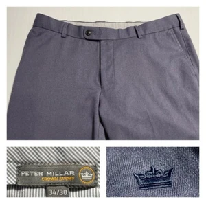 Peter Millar Crown Sport Golf Poly Performance Pants Steel Blue 34 - Picture 1 of 17