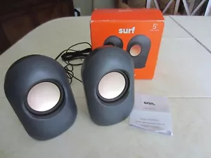 NEW Surf Onn. Mini USB Powered Stereo Speakers for Computers DVD CD - Picture 1 of 7