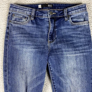 Kut From The Kloth Jeans Womens 2 Blue Catherine High Rise Boyfriend Whiskered - Picture 1 of 10