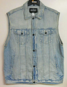 10.Deep Mens Light Wash Denim Vest Size 2XL - Picture 1 of 7